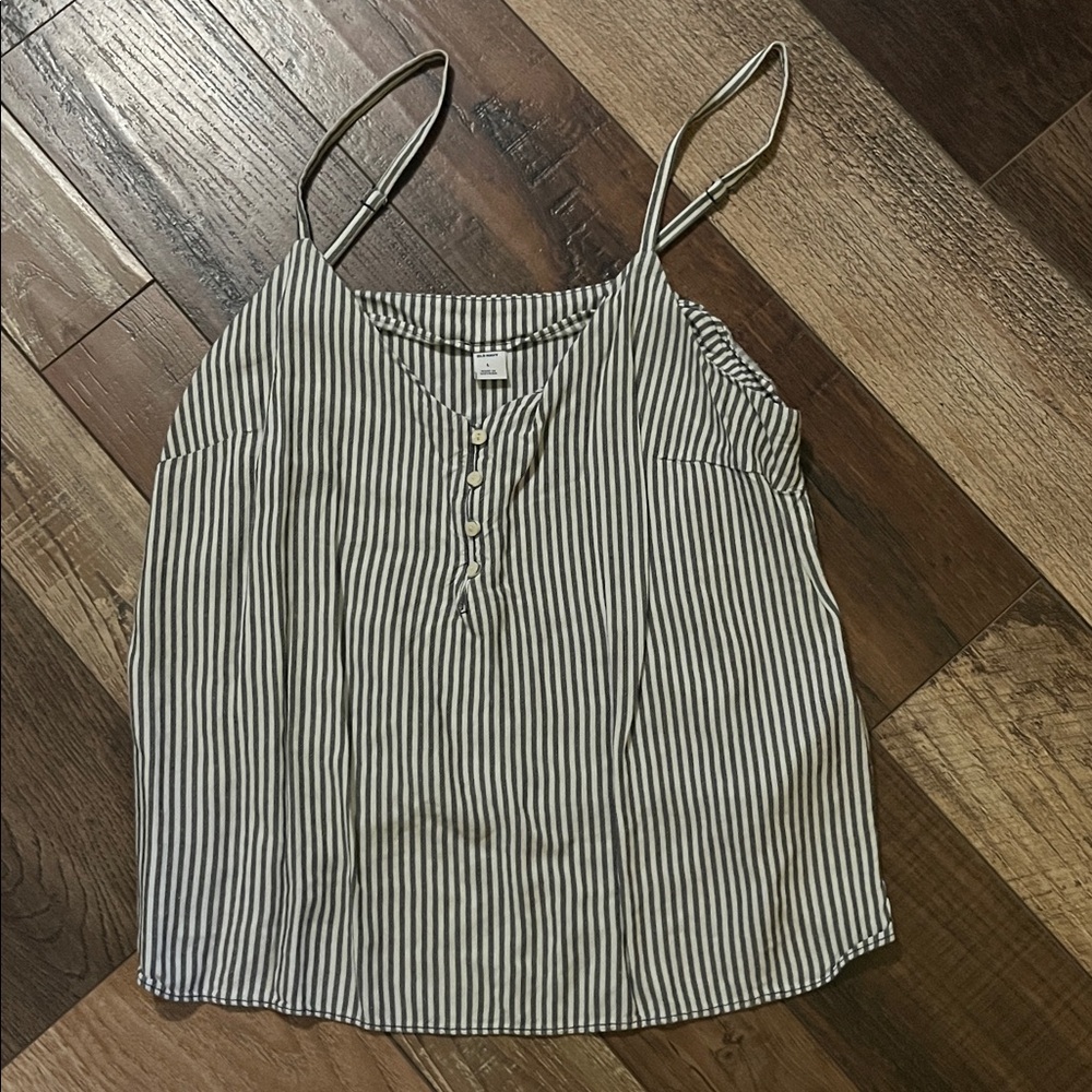 Old Navy Black and White Striped Camisole